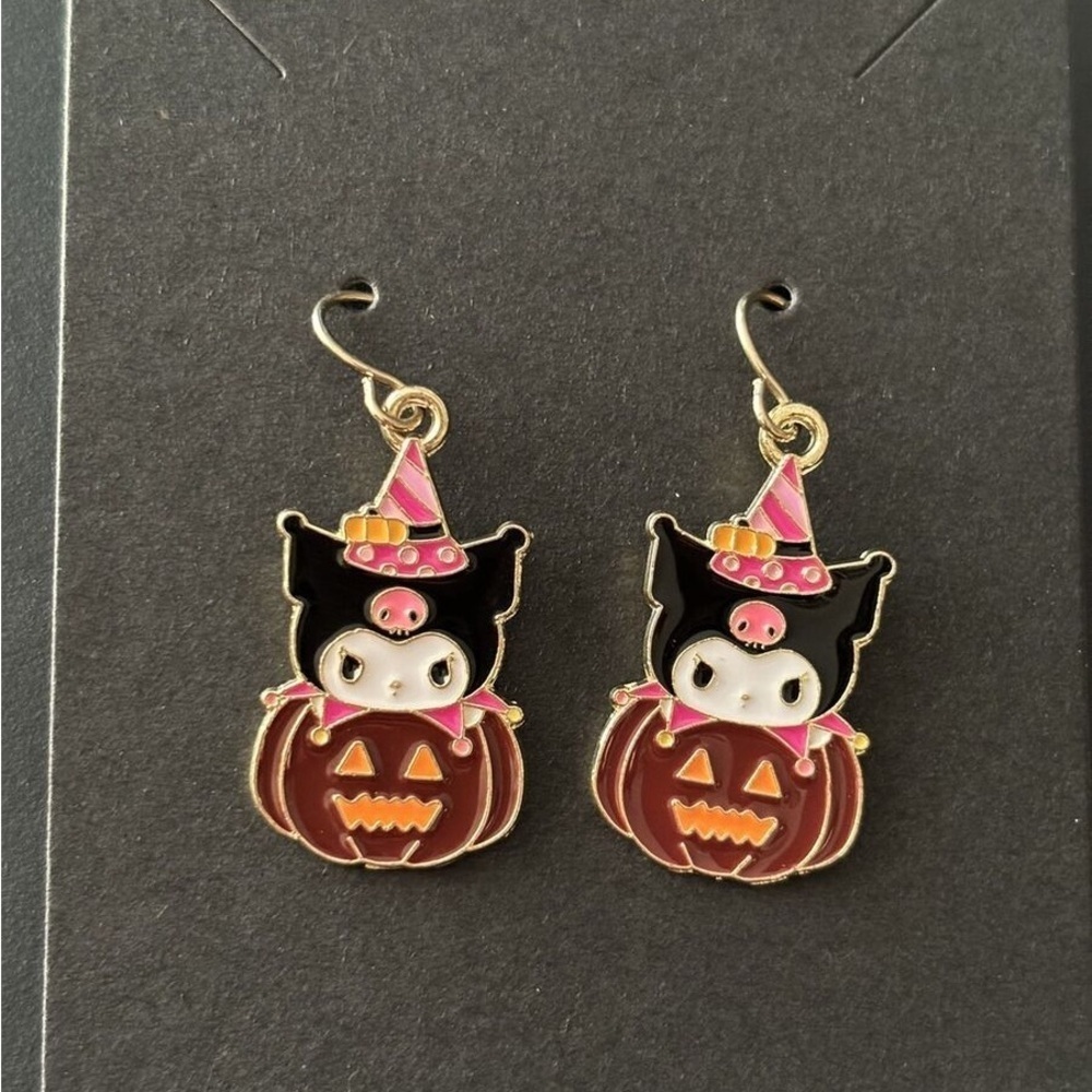 Hello Kitty Kuromi Halloween Pumpkin Earring Pair